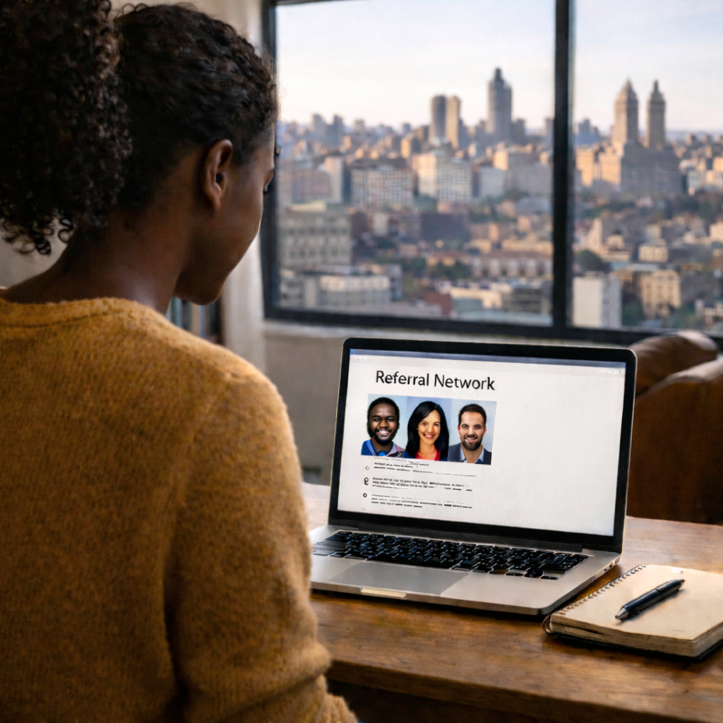 Mental health clinicians networking in a relaxed professional setting